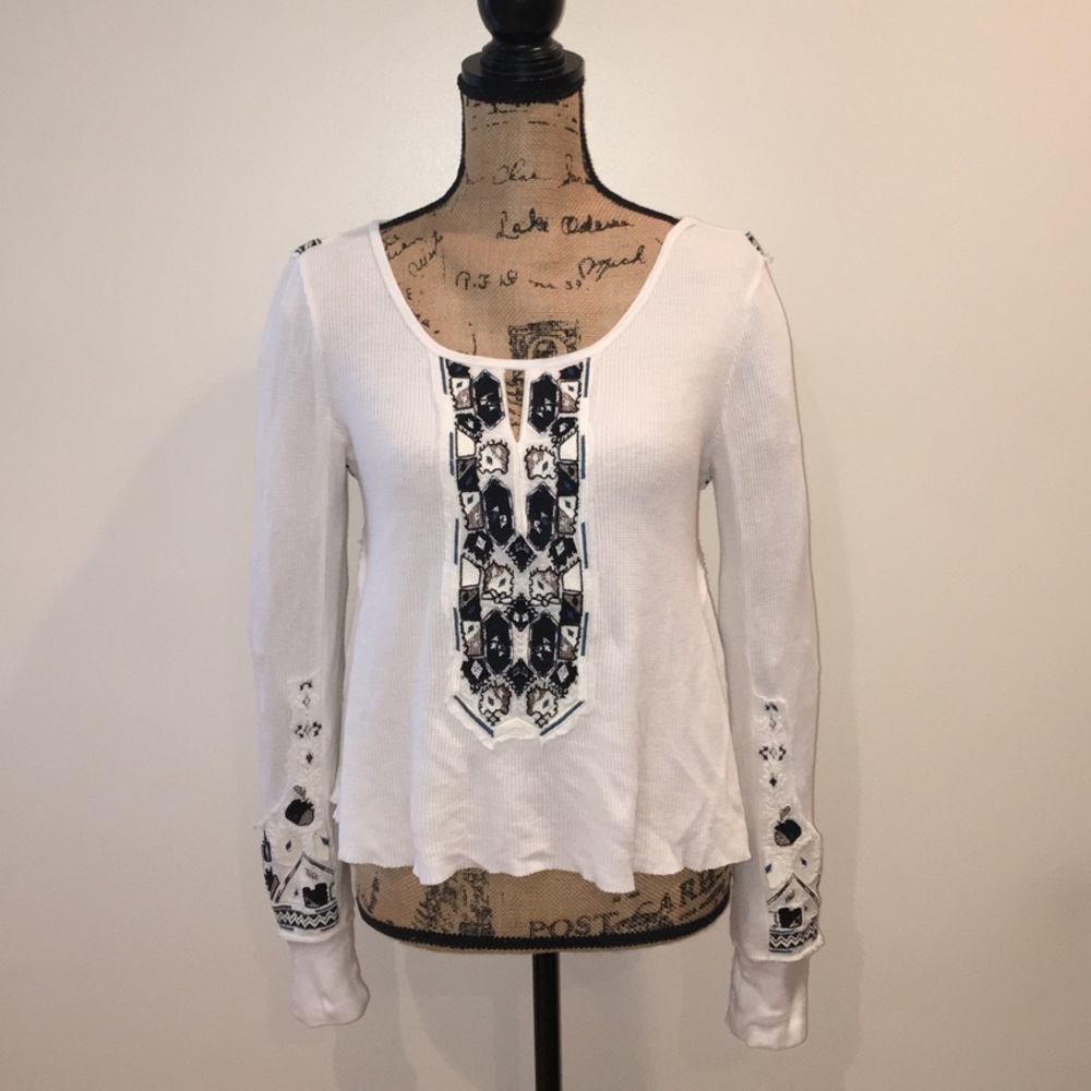 Free People Marion Embroidered Thermal Swing Top - Picture 2 of 11